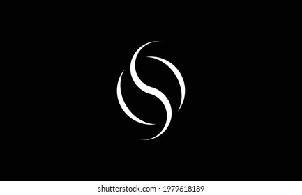 Letter S symbol logo with a sharp tip in black background vector