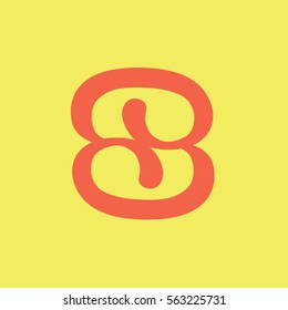 letter S symbol in a shape logo flat design warm colors