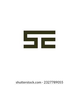 einfache Buchstaben S, T und c mit quadratischem geometrischem Symbol, Vektorgrafik