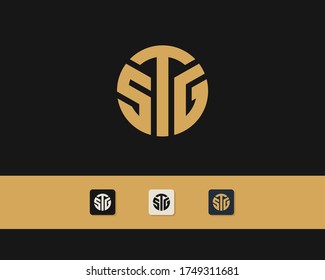 Letter S T G logo design. creative minimal monochrome monogram symbol. Universal elegant vector emblem. Premium business logotype. Graphic alphabet symbol for corporate identity