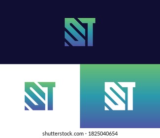 Diseño del logotipo de la letra S T. símbolo monocromo creativo mínimo. emblema vectorial universal elegante. Logotipo de negocio premium. Símbolo gráfico del alfabeto para identidad corporativa