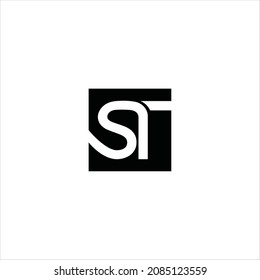 letter s t logo vector template block