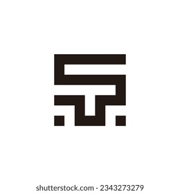 Letter S, T and M square geometric symbol simple logo vector