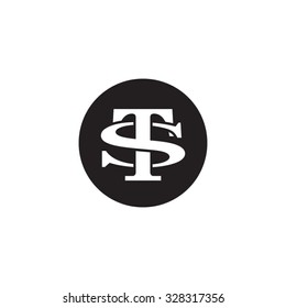 letter S and T monogram circle logo