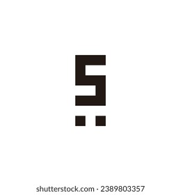 Letter S and T squares geometric symbol simple logo vector