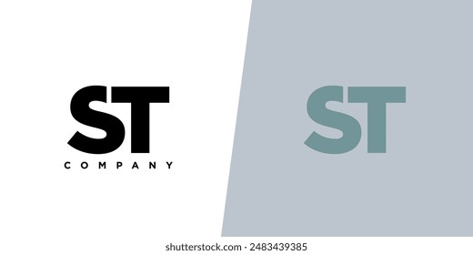 Letter S and T, ST logo design template. Minimal monogram initial based logotype.
