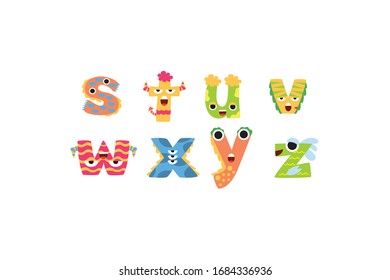 Letter s t u v w x y z  Vector Illustration Object