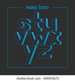 letter S T U V W X Y Z logo alphabet icon set background