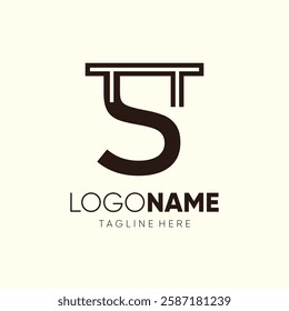 Letter S Table Logo Design Vector Icon Graphic Emblem Symbol Image Illustration
