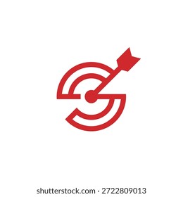 Letra S Logotipo da seta de destino 