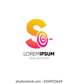 Letter S Target Initial Logo Design Vector Icon Graphic Emblem Illustration