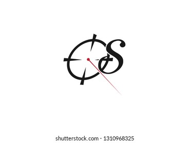 Letter S and target Logo Template Design Vector, Emblem, Concept Design, Creative Symbol, Icon - Vector