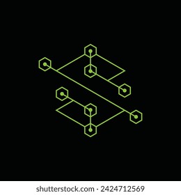 Letter S Tech Blockchain Line logo, technology logo vector design template, suitable for your company