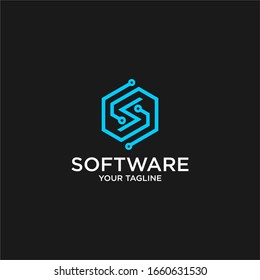 Diseño del logotipo digital de la carta S/Diseño del logotipo del software S