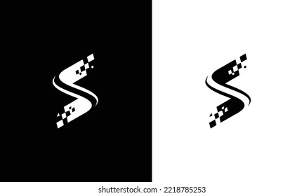 Letter S Tech Digital Logo Design