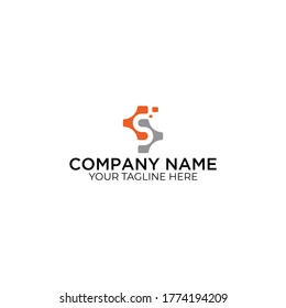 Letter S Tech Logo Design illustration. S Tech Digital Logo Design