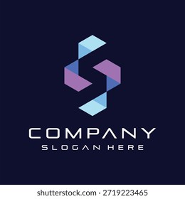 Plantilla de Vector de elemento de diseño de logotipo de letra S tech