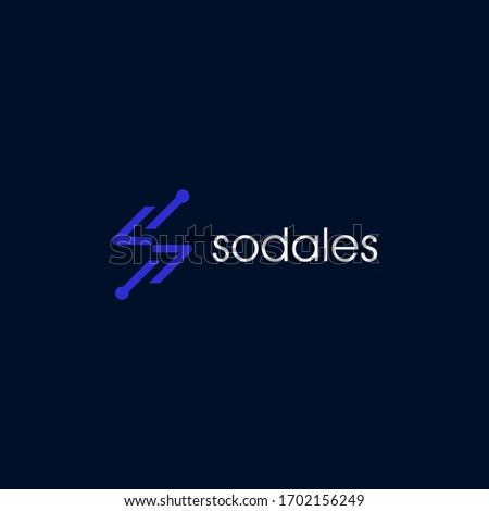 Letter S tech logo design template