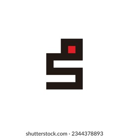 Letter S tech, square geometric symbol simple logo vector