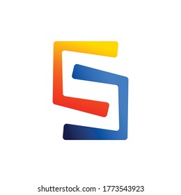 tecnología de letra s, plantilla de logotipo abstracto