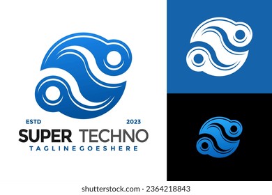 Letter S Technology Logo design vector symbol icon illustration