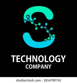 Letter s  technology logo template illustration. suitable for biology, science, electric, energy, brand etc