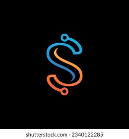 Letter S technology logo. Vector