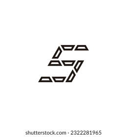 Letter-S-Technologie, modernes geometrisches Symbol, einfaches Logo, Vektorgrafik