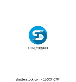 Diseño de logotipo vectorial de la tecnología de la letra S
