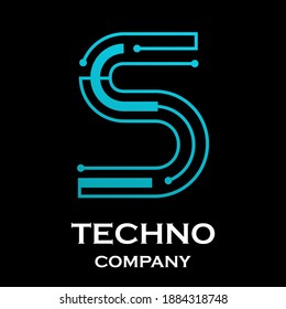 Letter s technology vector logo template. Suitable for technology, digital, web, link, internet, media etc