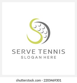 Letter S and tennis ball logo design