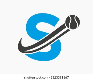 Letter S Tennis Club Logo Design Template. Tennis Sport Academy, Club Logo