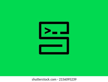 Letter S Terminal Binary Code Logo Symbol