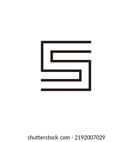 Letter S thin, line geometric symbol simple logo vector