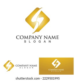 Letra S Thunder diseño de ilustración vectorial del logotipo de relámpago eléctrico.Logotipo de letra Flash S, vector de logotipo de perno eléctrico
