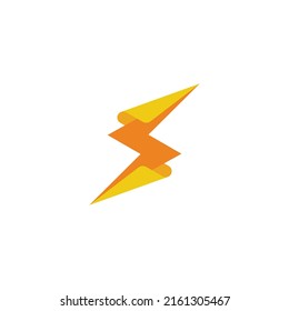 letter s thunder energy paper design logo vector