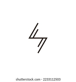 Letra S trueno, líneas símbolo geométrico simple vector logo