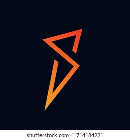 
Letter s thunder logo design