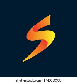 Letter s thunder logo in vector