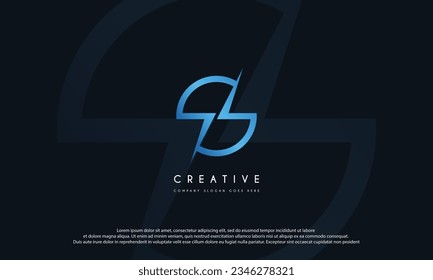 Letter s thunder logo in vector