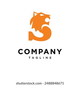 Letter S Tiger Head logo icon vector