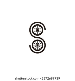 Letter S tires geometric symbol simple logo vector