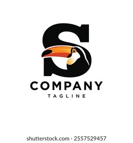 Letter S Toucan Logo Icon Vector