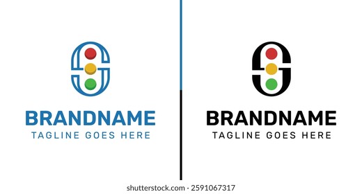 Letter S Traffic Light Logo Set, for  in technology, navigation, transportation, or communication companies