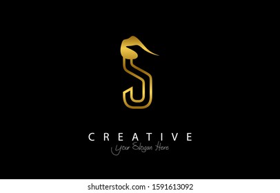 Letter S Trendy Logo Design. Creative Letters Icon Logo with gold color Vector Illustration.