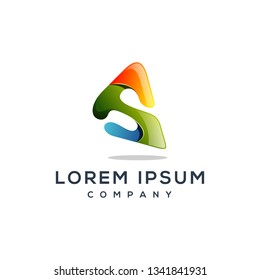 letter S triangle 3D logo design - Vector - Vector