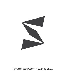 letter s triangle geometric simple logo. paper plane symbol vector 
