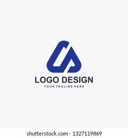 Letter S in triangle logo design vector. Abstract logo design.