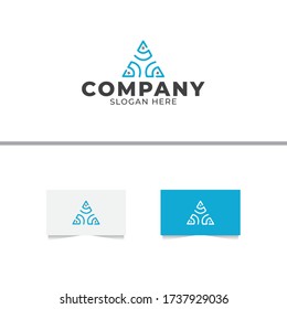 Plantilla de vector de diseño de logotipo de triángulo de letra S