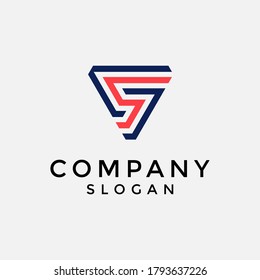 letter S triangle logo. editable and easy to custom
